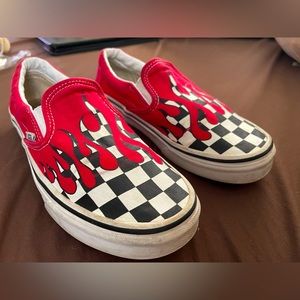 Slip On Red Drip Checker Vans